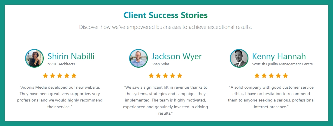 Adonis Media client testimonials