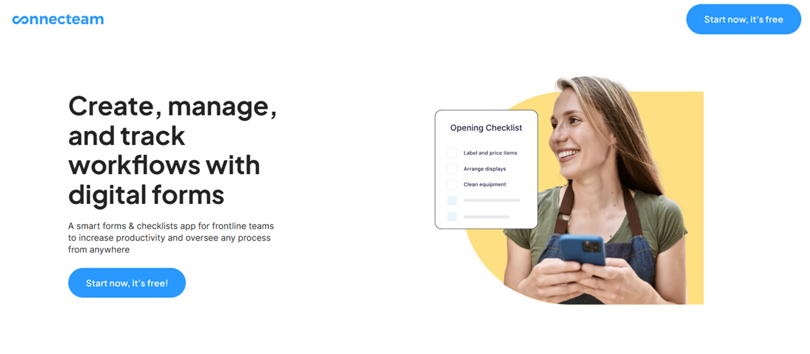 Connecteam landing page