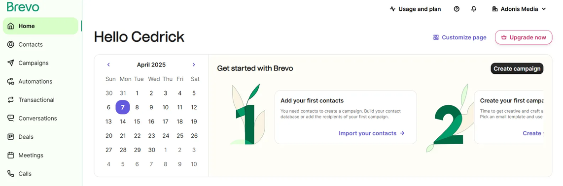 Brevo interface