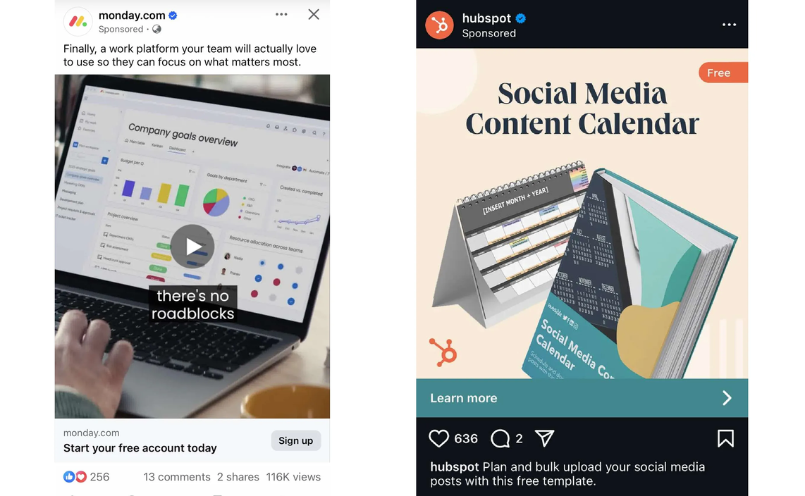 Example of display ads