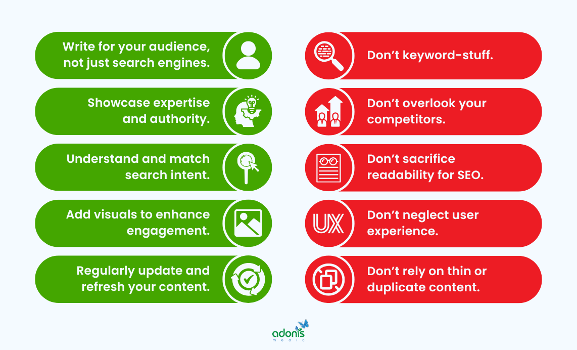 Content optimisation do's and don'ts